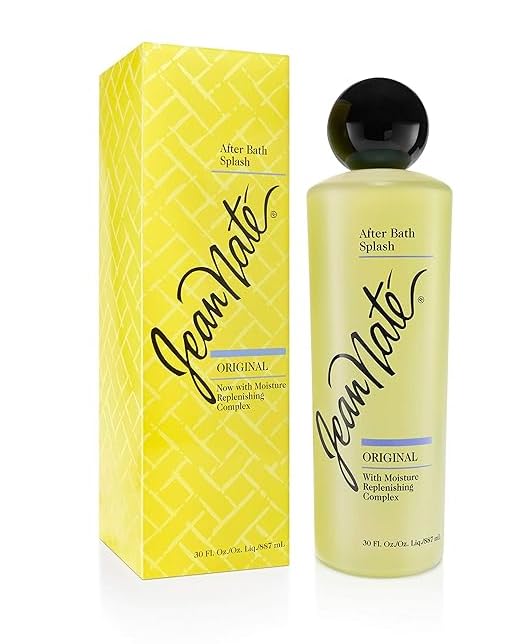 Jean Nate After Bath Splash, fragrance, classic scent, daily freshness nostalgic luxury Original Bath Body Mist with Vitamin E and Aloe Vera, 30 Fl Oz