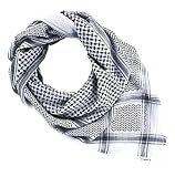 Salome Idea Keffiyeh Arab Head Scarf for Men Muslim Turban Saudi Dubai(Black)