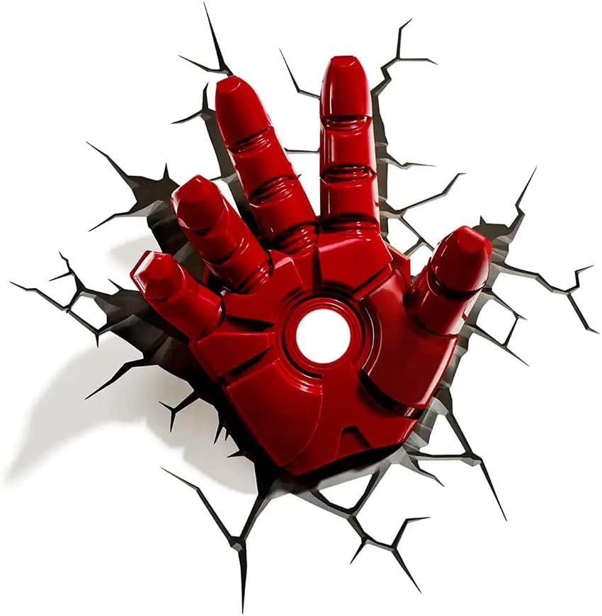 Marvel 3Dlightfx 816733840598 Avengers Iron Man Hand 3D Deco Light,Red