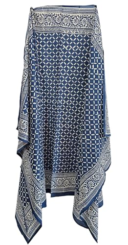 Écharpe en coton teinte à la main Ss05 au motif floral raffiné
