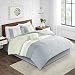 Comfort Spaces – Windsor Comforter Set- 5 Piece – Aqua, Green, Off-White – Pintuck pattern – King size, includes 1 Comforter, 2 Shams, 1 Decorative Pillow, 1 Bed Skirt