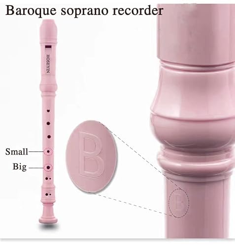Hoseyin Soprano Recorder Baroque Style German Style C Key 8 Holes Soprano Recorder For Beginners Kids Students (Baroque, Pink) #TOP1