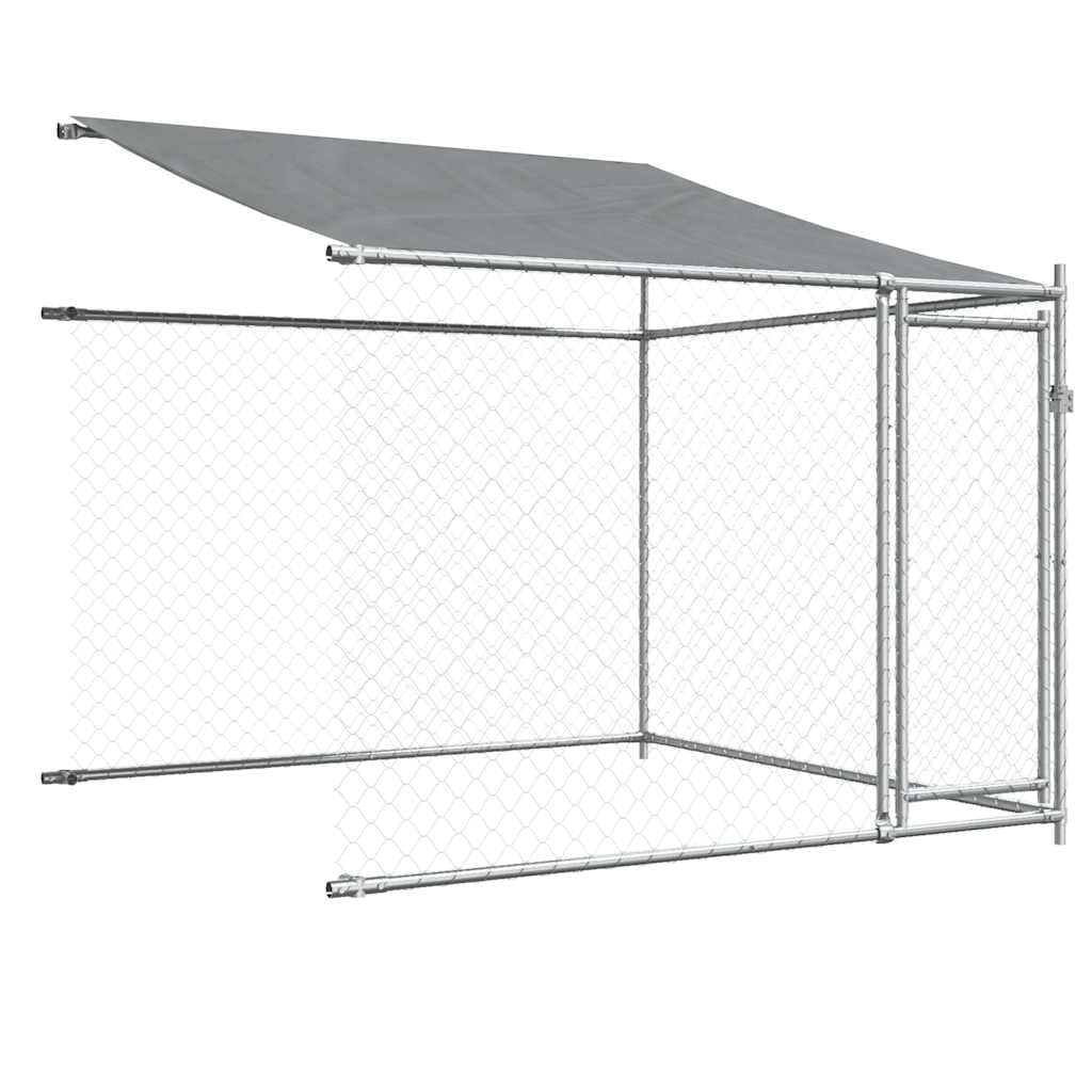 Perrera para perros con techo y puertas, acero galvanizado gris, 10 x 2 x 2 m, plegable y ampliable, caño seguro y protección para cachorros y perros en el jardín, parque exterior y recinto de