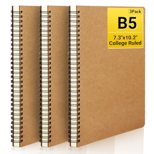 Carnets de notes à spirales B5 Eusoar cahier écriture 18x27cm lot 3