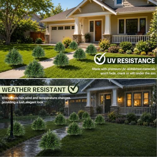 24.5" Set of 2 Artificial Cedar Topiary Ball Trees with Ground Spike - image 7