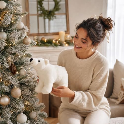 7.87in Cute Polar Bear Plush Christmas Decoration Indoor - image 6