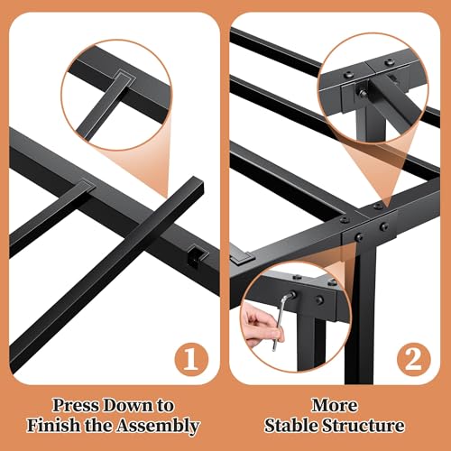 IDEALHOUSE Full Metal Bed Frame with Victorian Headboard, Underbed Storage - image 8