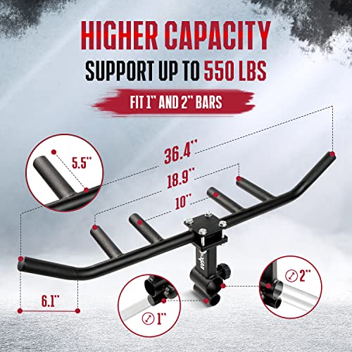 Yes4All Multi-Grip Roeien Landmine Handvat, T Bar LAT, Viking Press past op met bar van 2,5 en 5 cm, stevig ontwerp, eenvoudig te installeren - Afbeelding 4