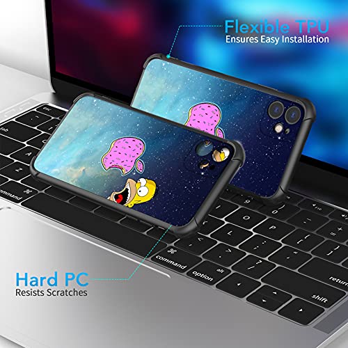 Fit For Iphone 11 Case (6.1") With 4 Corners Shockproof Protection Anime Design Customization Cases For Men And Women (24-Simpsons-Eat-Appledonut-Homer) #TOP4