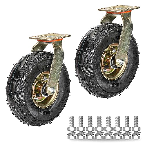 Amazon.co.jp: ゴム車輪 自在キャスター ミュート 衝撃吸収 空気車輪 4個 キャスター用交換タイヤキット 360度回転玉軸受 静音 台車用  エアーキャスター ゴム車輪 ノンスリップ ショック吸収 強いグリップ (Color : Blue, Size : 10in) : 産業・研究開発用品 ヘビーデューティー交換用ゴムキャスター、固定工業用キャスター、ゴムキャスターホイール、空気圧インナーチューブ、空気充填、ハンドトラッ