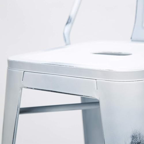 Miniatura 7 de Aklaus Juego de 4 taburetes de bar de metal, taburetes de bar de altura de mostrador con respaldo, taburetes de bar industriales para interiores y