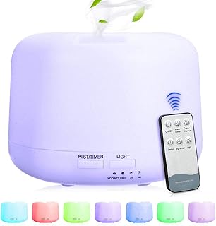 Phiraggit Aroma Diffuser, 300ml Diffuseur Aromathérapie Humidificateur Nébuliseur Ultrasonique Humidificateur Chambre Diffuseur d'Huiles Électriques avec 7 couleurs LED, Bureau, Yoga, Spa, etc.