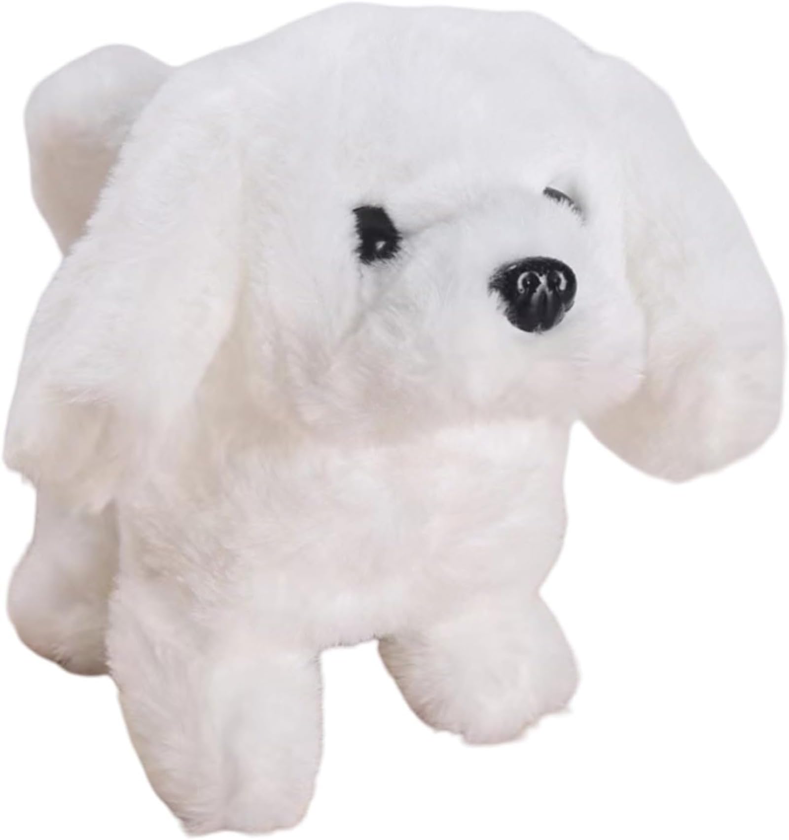 音声機能付きホワイトぬいぐるみ犬 Amazon.co.jp: 音に反応する犬 動く犬のおもちゃ 電動ぬいぐるみ