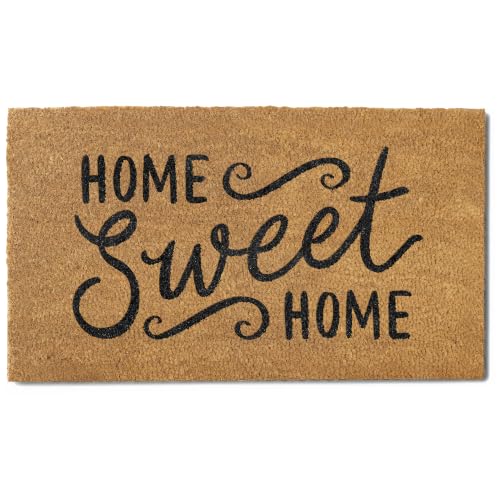 Home Sweet Home Coir Doormat 30x17 Inch, Welcome Mat for Front Door Coir