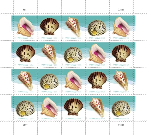 USPS Seashells Postcard Stamps, Sheet of...