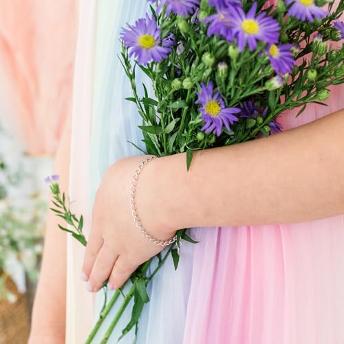 Sterling Silver Charm Bracelet with Thin, Dainty, Durable Chain for Adding and Collecting Charms for Little Girls, Teens or Women, Design a Bracelet, Adjustable4