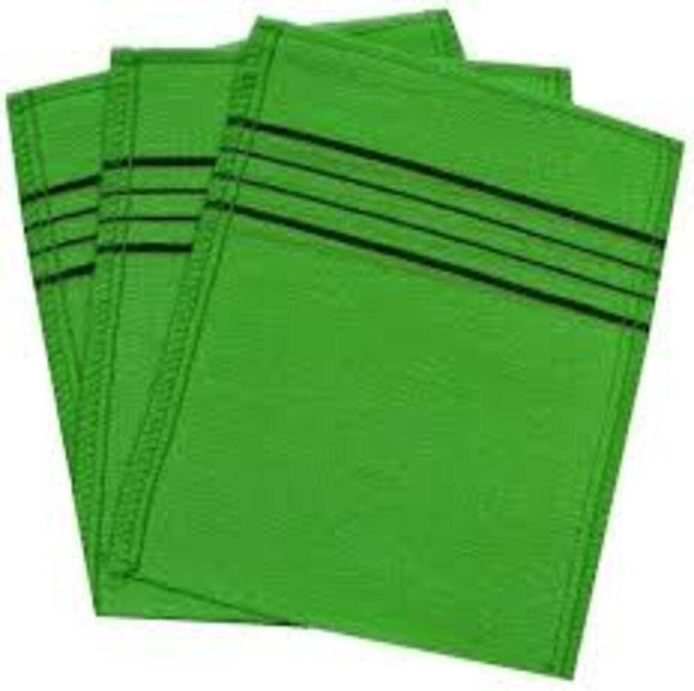 Exfoliating Bath Scrub Massage Mitt 100% Viscos Body Washcloth, 3 Count, Green, Original Korean Italy Towel by Cleamy