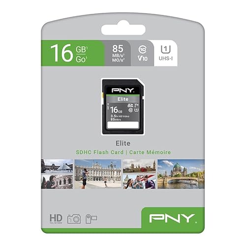 PNY Elite SDHC Card 16GB Class 10 UHS-I U1 85Mo/s