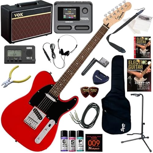 【セット品】Squier エレキギター初心者入門 Pathfinder10とマルチエフェクターが入ってる完璧21点セット Sonic Telecaster/TOR(トリノレッド)