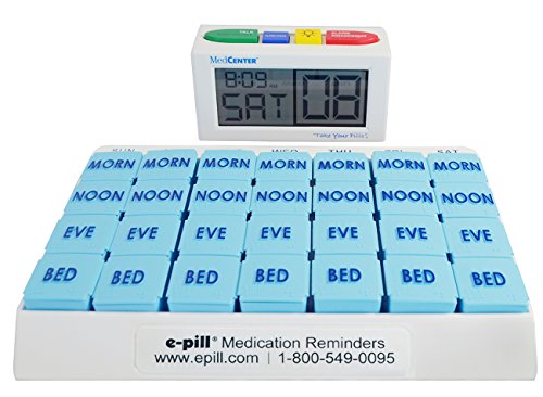 e-Pill 4 Times a Day x 7 Day Large Weekly Pill Organizer, Vitamin, and Medicine Pillbox - with 4 Alarm Talking Reminder - Thumbnail 6