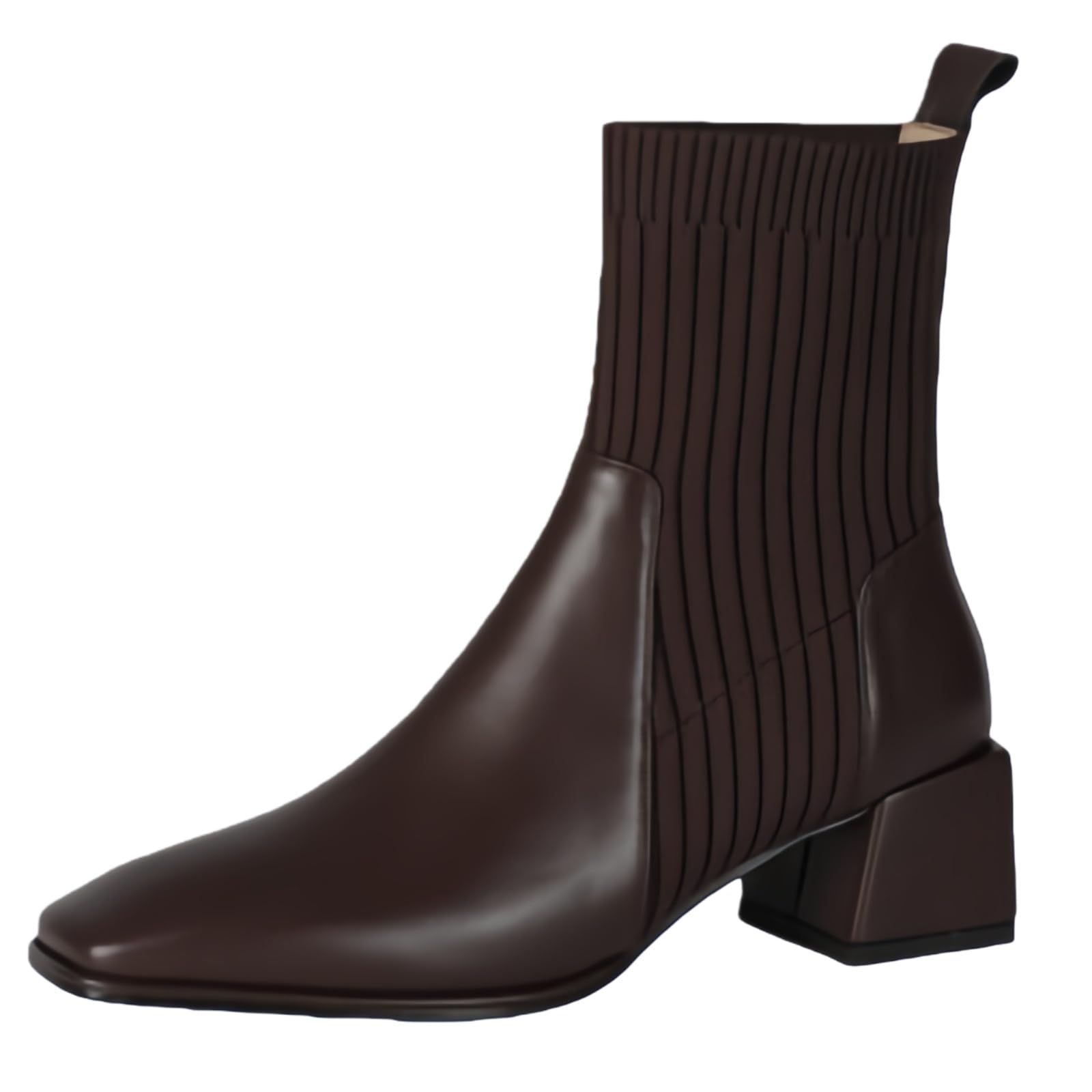 In autumn and winter the Womens knitted ankle boots by Fangtou in large size with anti-slip rubber soles