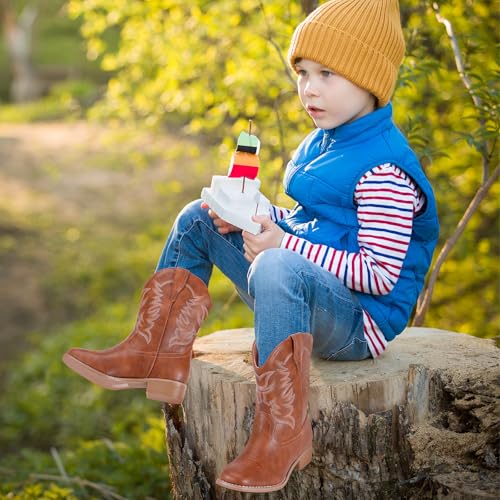 RLW Boys Cowboy Boots for Kids, Square Toe Western Cowgirl Boot for Girls Toddler/Little/Big Kid3