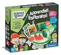 Clementoni Scienza e Gioco Lab - Apprendisti Esploratori, Kit Scientifico per Bambini 5+ Anni, Laboratorio con Binocolo, Bug Viewer, Stampini e Carte Natura, Made in Italy, Lingua Italiana, 19363