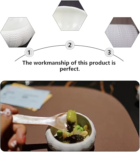 Miniatura 9 de Hemoton Mini cuenco de cerámica para erizo de mar, plato de inmersión de cocina, suministros de restauración para frutos secos, salsa de caviar,