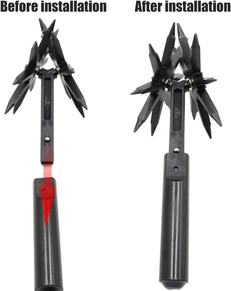 Rotary Cultivator Set, Adjustable Rotary Cultivator Garden Tool Reseeding Grass or Soil Mixing Soil Tiller Aerator Lawn Tool Garden Handheld Tiller Cultivator Cordless Tiller (Black)