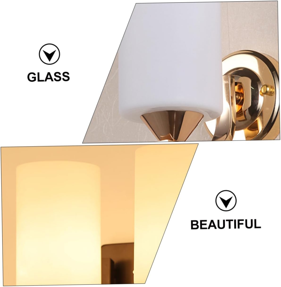NUOBESTY E27 Frosted Glass Lamp Shade Cylinder Pendant Light Fixture 2-Piece Set for Chandelier and Wall Light Sturdy and Stylish Replacement Globe Shade