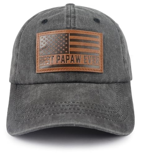 Image of Best Dad Ever American Flag Hat,Adjustable Cotton Embroidered Fathers Day Birthday Gifts for Papa Baseball Cap
