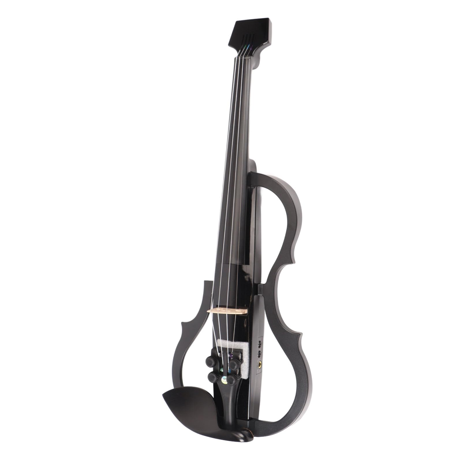 Violino Elettrico Silenzioso 4/4 con Suono Regolabile e Pickup Integrato per Esercitazioni Ed Esibizioni Adulti e Principianti Fibra di Carbonio Nero