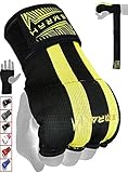 EMRAH PRO Training Boxing Inner Gloves Hand Wraps MMA Fist Protector Bandages Mitts - X (Black, Medium)