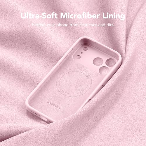Image of Magnetic for iPhone 17 Pro Max Case, Compatible with MagSafe, [Full Camera Protection][Screen Protector] Silicone Shockproof Protective Phone Case for iPhone 17 Pro Max 6.9 inch, Chalk Pink