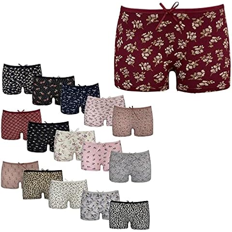 Underwear for Women Boxer Shorts 3 Pack Ladies Knickers Packs Soft Briefs Panties Trendy Designs (X-Small) Cover