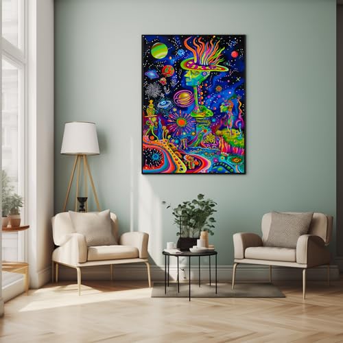 Rompecabezas Bgraamiens Alien Land, 1000 piezas, tema alienígena y graffiti, colores vibrantes, para adultos miniatura 6