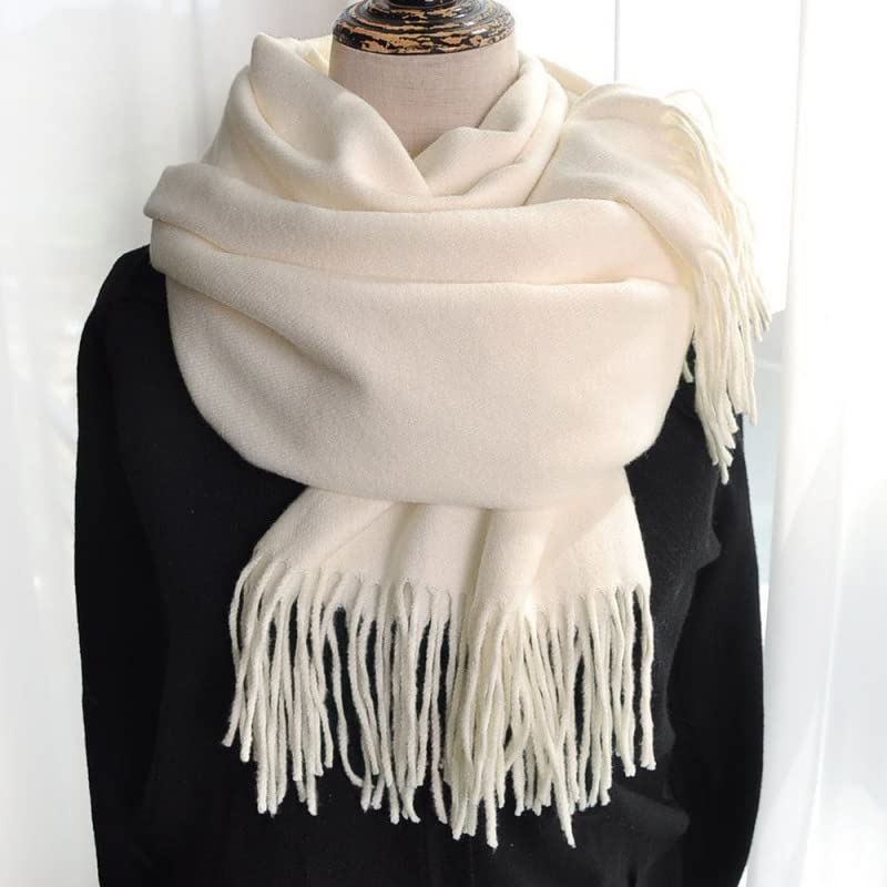 URYYRIT Sciarpa Scarf da Donna Autunno E Inverno Addensato Collo Caldo Colore Solido A Doppio Utilizzo della Nappa Lunga Una Sciarpa Spessa