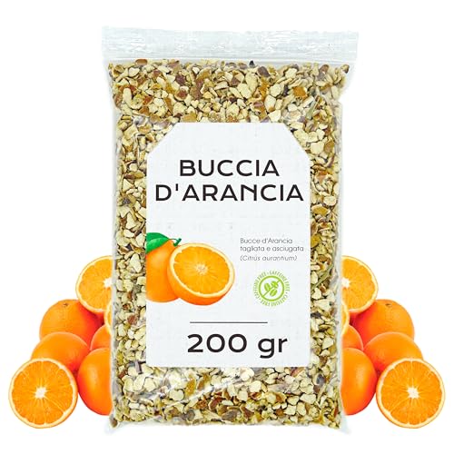 Buccia di Arancia 200gr - Bucce di Arancia - Tè alla Buccia di Arancia - Infuso di Buccia di Arancia - Buccia di Arancia Sfuo (200 gr, Buccia di Arancia)