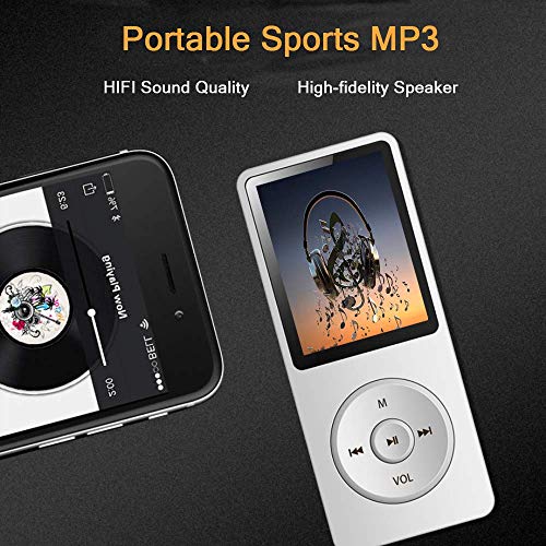 Image of MP3 Player, Music Player with 16GB Micro SD Card, Build-in Speaker /Photo /Video Play /FM Radio /Voice Recorder /E-Book Reader, Supports up to 128GB