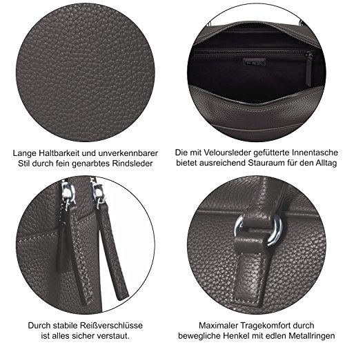 Henkeltasche Chi Chi Fan City Bag aus echtem Leder in Graphit für Damen