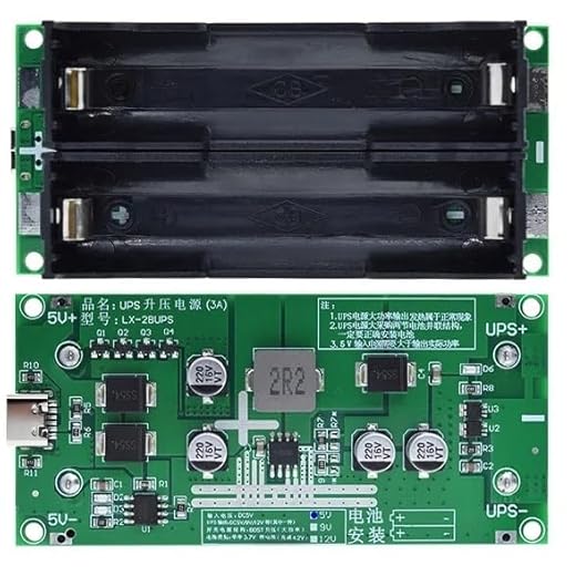 1 pz DC 5 V a 12 V 15 W UPS Gruppo di continuità 18650 Caricabatteria Al Litio Type-C USB