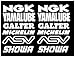 kit adhesivos 12 pegatinas blancas logotipo de Michelin Yamalube NGK, 16 cm, pegatinas para coche, moto, camioneta sticker