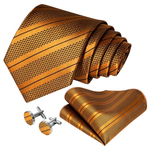 Image of 5PCS Mens Silk Designer Tie, Pocket Square, Cufflinks, Drilled Tie Ring and Lapel Pin Set for Wedding Groom Party