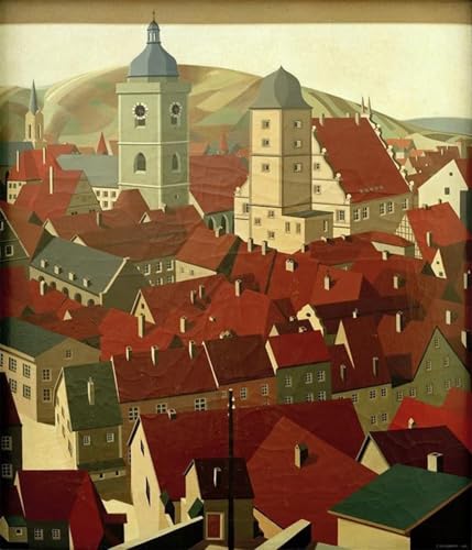 Marktbreit de Carl Grossberg Poster Classique - Décoration Salon Toile 60x90cm
