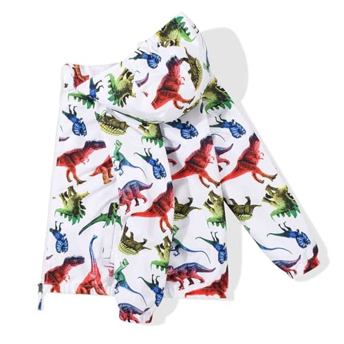Image of SUNDAY ROSE Boys Windbreaker Jacket Hooded Lightweight Windroof Water-resistant Outdoor Coats for Kids