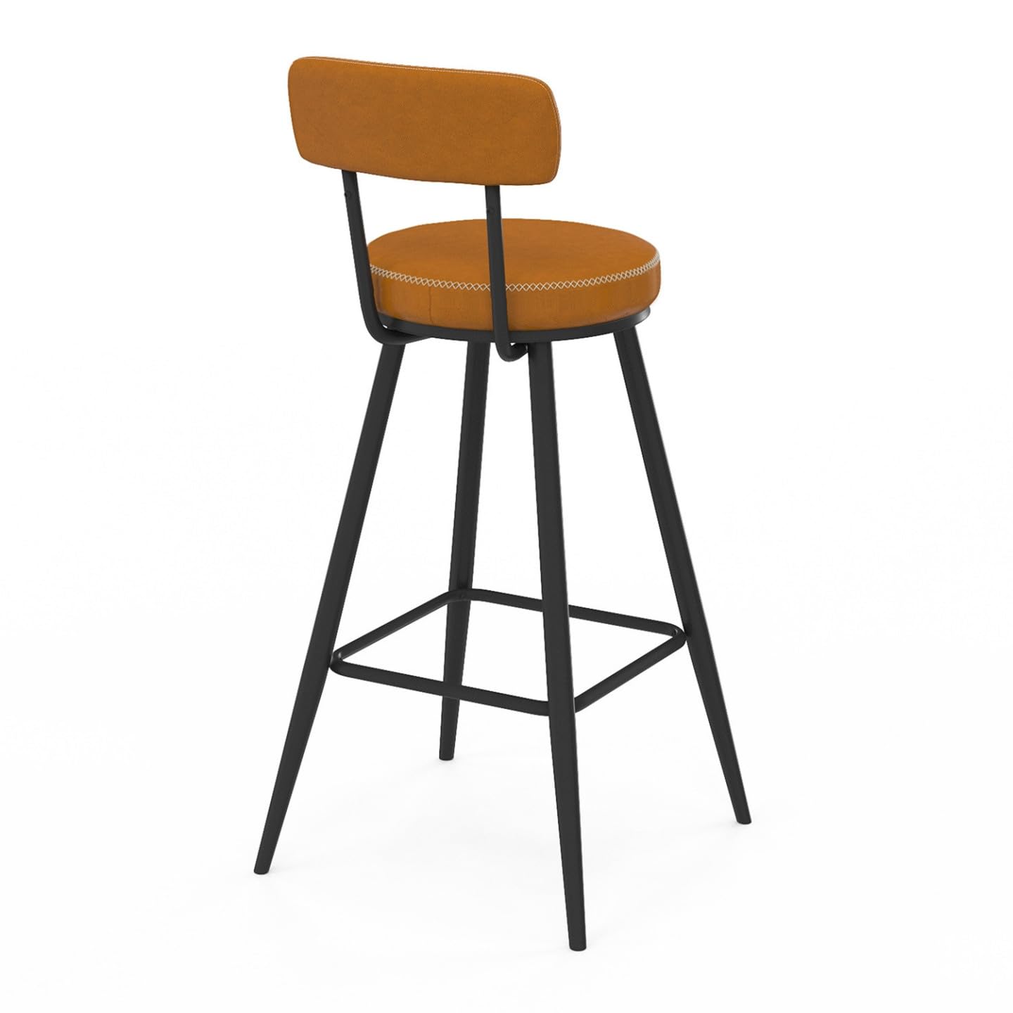 IDMarket – Juego de 4 taburetes de bar ISAURE PU marrón