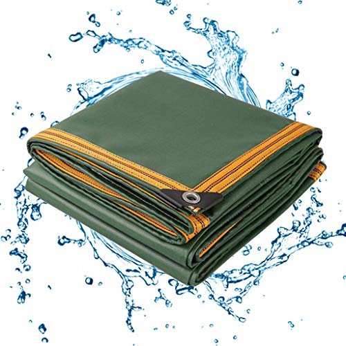 wasserdichte Plane Grün, Mit Ösen Große Plane UV-Beständig, Für Balkon Boden Camping Pavillon Gartenmöbel Gartenlounge Kugelgrill Quadratisch