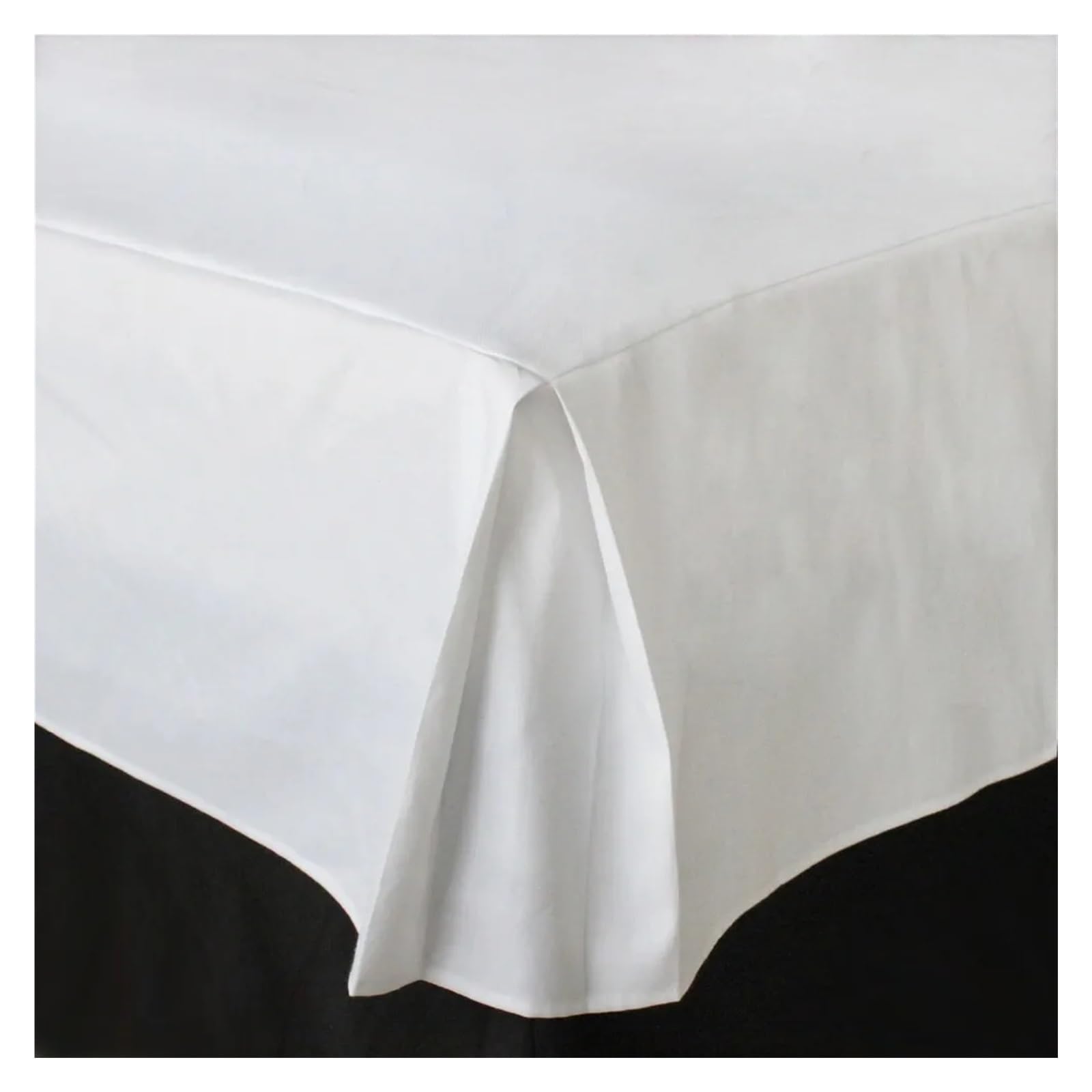 Faldones De Cama Falda De Cama Hotel, 5 Colores, Lona Algodón Grueso, Línea(White,180x200x30cm)