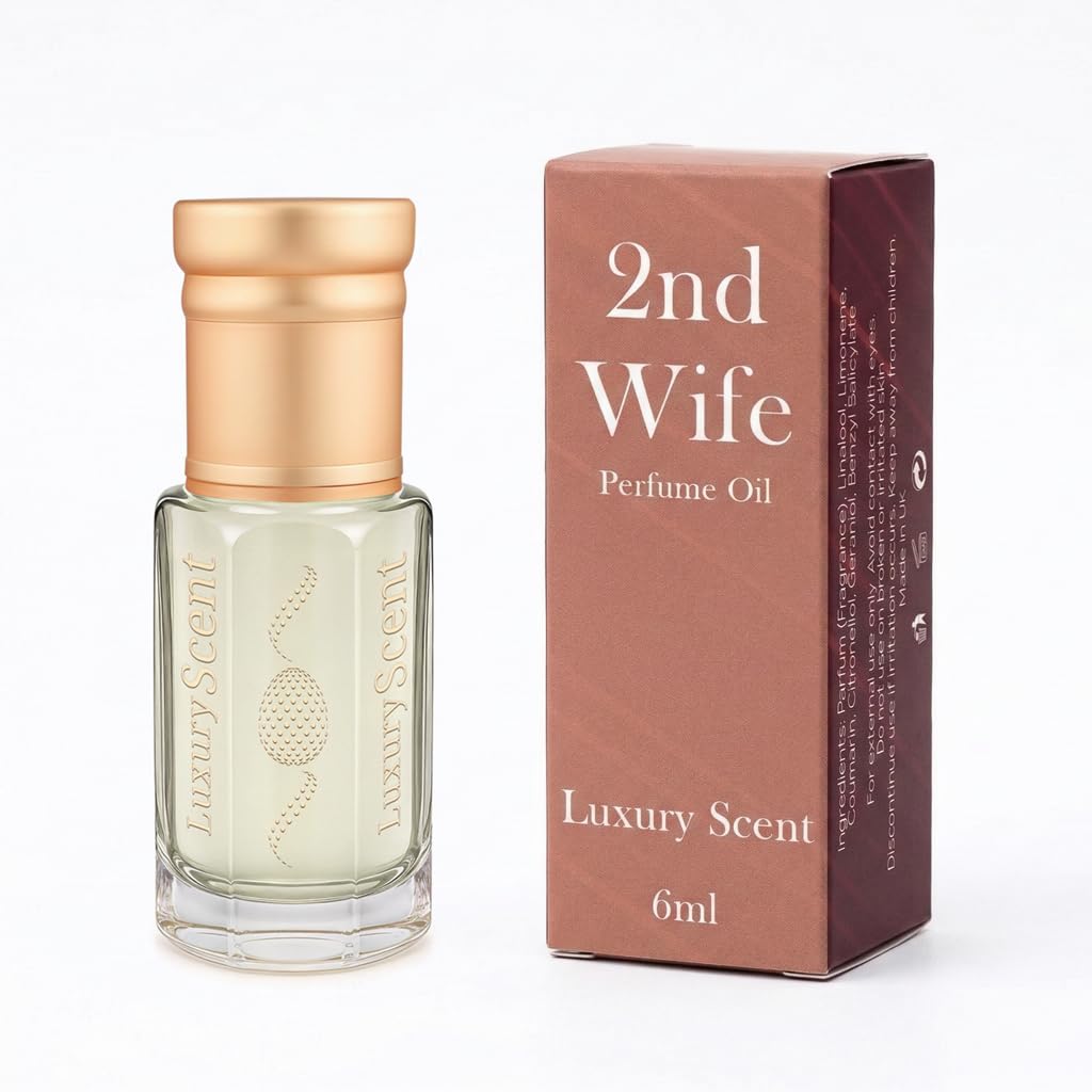 Perfume Oil Second Wife 6ml Roll-On by Luxury Scent – Long Lasting Alcohol-Free Unisex Attar with Rich Fruity Floral Arabian Inspired Notes, Premium Travel Size Body Oil Fragrance for Men & Women
