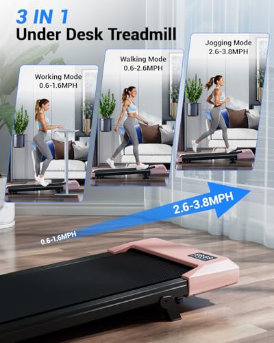 Image of Superun Walking Pad with 6% Incline, Under Desk Treadmill for Home Office, 3 in 1 Portable Walking pad Treadmill with Remote Control, 2.5HP Quiet Mini Treadmills, 300 lbs Capacity